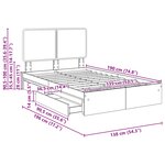 vidaXL Lit de Rangement Chêne Sonoma 135 x 190 cm Bois d'ingénierie