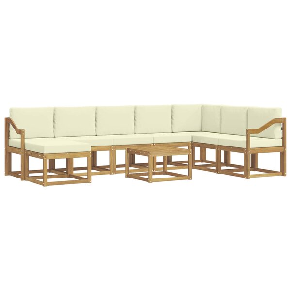 vidaXL Ensemble de canapés d'extérieur 9 pc Blanc et crème