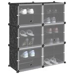 vidaXL Cubes de rangement 6 Pièces avec portes noir PP