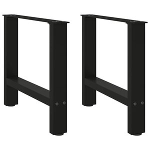 vidaXL Pieds de table basse Noir 2 pièces 60 x (42-43) cm Acier