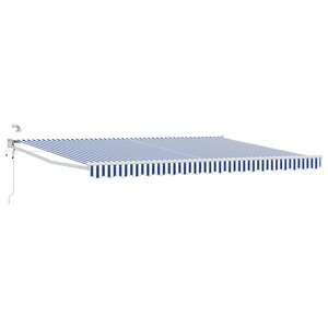 vidaXL Auvent rétractable électrique Bleu et Blanc 4 × 3 m