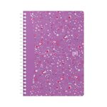 Cahier spirale oxford flowers - a5 14 8 x 21 cm - petits carreaux - 120 pages - lot de 5