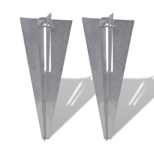 vidaXL Piquets de poteau de clôture 2 Pièces acier