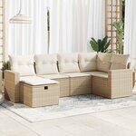 vidaXL Salon de jardin avec coussins 6 Pièces beige résine tressée