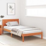 vidaXL Cadre de lit Marron 75 x 190 cm Bois de pin massif