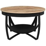 vidaXL Table basse Ø68x43 cm Bois de manguier brut