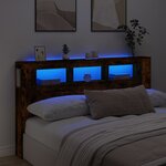 vidaXL Tête de lit à LED chêne fumé 180x18 5x103 5cm bois d'ingénierie