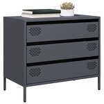 vidaXL Buffet anthracite 68x39x58 5 cm acier laminé à froid