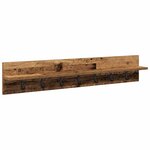 vidaXL Porte-manteau mural avec étagère Bois ancien 100 x 10.5 x 18 cm