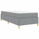 vidaXL Cadre de lit avec matelas Gris clair 90 x 190 cm tissu