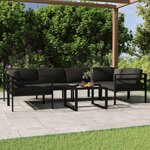 vidaXL Salon de jardin 7 Pièces avec coussins Aluminium Anthracite