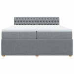 vidaXL Sommier à lattes de lit avec matelas Gris clair 200x200cm Tissu