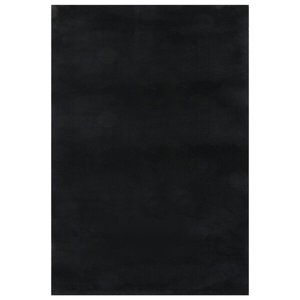 vidaXL Tapis lavable à poils courts doux et moelleux antidérapant noir