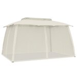 vidaXL Tonnelle avec double toit et parois en filet crème acier