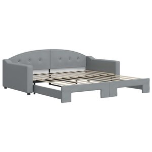 vidaXL Lit de jour avec lit gigogne gris clair 100x190 cm tissu