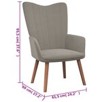 vidaXL Chaise de relaxation Gris clair Velours