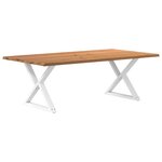 vidaXL Table à manger avec bord naturel 220x120x74cm bois massif chêne