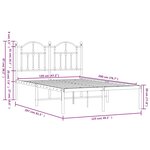 vidaXL Cadre de lit métal sans matelas et tête de lit blanc 120x200 cm
