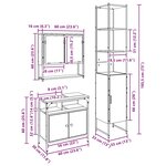 vidaXL Ensemble de mobilier de salle de bain 3 Pièces Bois Ancien