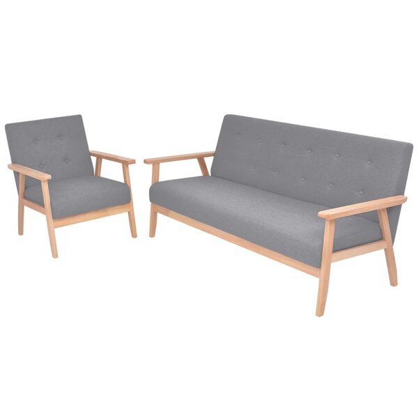 vidaXL Ensemble de canapés 2 Pièces Tissu Gris clair