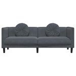 vidaXL Canapé avec coussins 3 places gris foncé velours