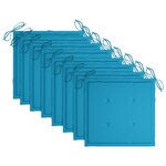 vidaXL Chaises de jardin et coussins lot de 8 Bois acacia solide Gris