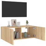 vidaXL Meuble TV mural avec lumières LED chêne sonoma 80x35x31 cm