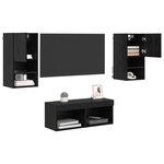 vidaXL Meubles TV muraux 4 Pièces Chêne noir 30 5 x 30 x 60 cm