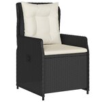 vidaXL Chaises inclinables de jardin lot de 2 noir résine tressée