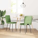 vidaXL Chaises à manger lot de 2 Vert clair Velours