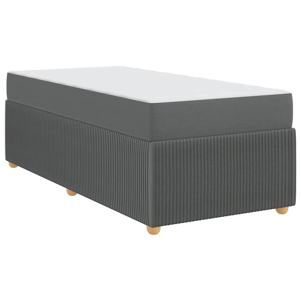 vidaXL Cadre de lit avec matelas Gris foncé 80 x 200 cm tissu