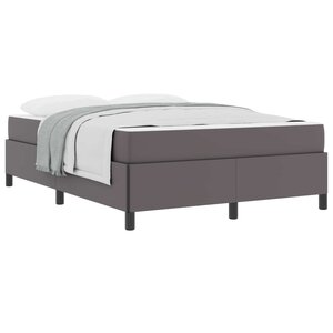 vidaXL Cadre de lit avec matelas Gris 140 x 190 cm tissu