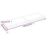 vidaXL Étagère murale 140x40x(2-4) cm bois de chêne massif non traité