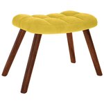 vidaXL Chaise de relaxation avec tabouret jaune velours