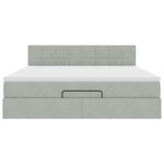 VidaXL Cadre de lit ottoman avec matelas gris clair 180x200 cm velours