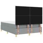 vidaXL Lit à ressorts avec matelas Gris clair 140 x 200 cm tissu