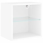 vidaXL Unités murales TV avec LED 5 Pièces blanc bois d'ingénierie