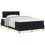 vidaXL Lit à ressorts et matelas noir 120x200 cm en tissu