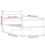 vidaXL Cadre de lit sans matelas chêne fumé 100x200 cm bois ingénierie