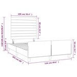 vidaXL Cadre de lit sans matelas bleu foncé 120x200 cm velours