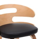 vidaXL Chaises à manger lot de 6 noir bois courbé et similicuir