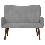 vidaXL Sofa 2 places Gris clair 115 x 61 x 87 cm Velours (V)