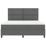 vidaXL Lit à Ressorts avec Matelas Gris Foncé Super King Tissu