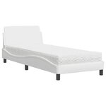 vidaXL Lit avec matelas Dover blanc 80x200 cm similicuir