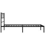 vidaXL Cadre de lit métal sans matelas avec tête de lit noir 80x200 cm