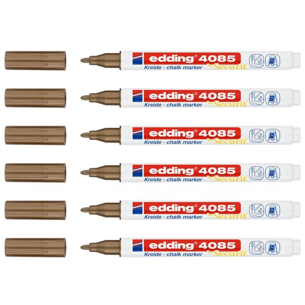 Marqueur Craie Liquide 4085 Cuivre Pointe Ronde 1-2 mm x 6 EDDING