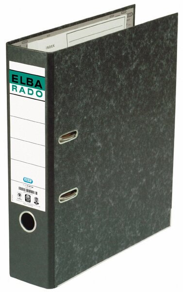 classeur rado papier marbré Dos de 80 mm Noir ELBA