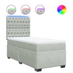 vidaXL Sommier à lattes de lit et matelas Gris clair 90x190 cm Velours