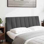 vidaXL Coussin de tête de lit gris foncé 140 cm tissu
