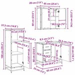 vidaXL Ensemble de mobilier de salle de bain 3 Pièces Chêne noir